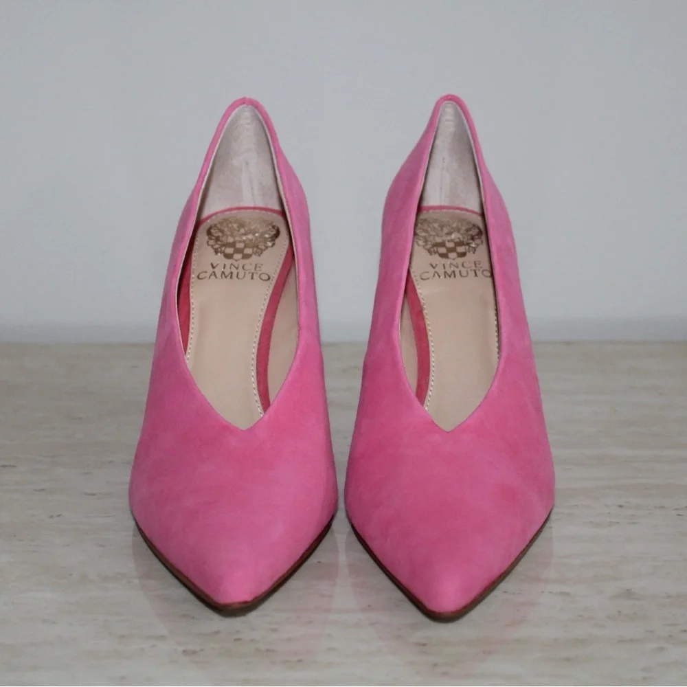 Vince Camuto Ankia Soft Pink Suede Pump Heels - Picture 11 of 16
